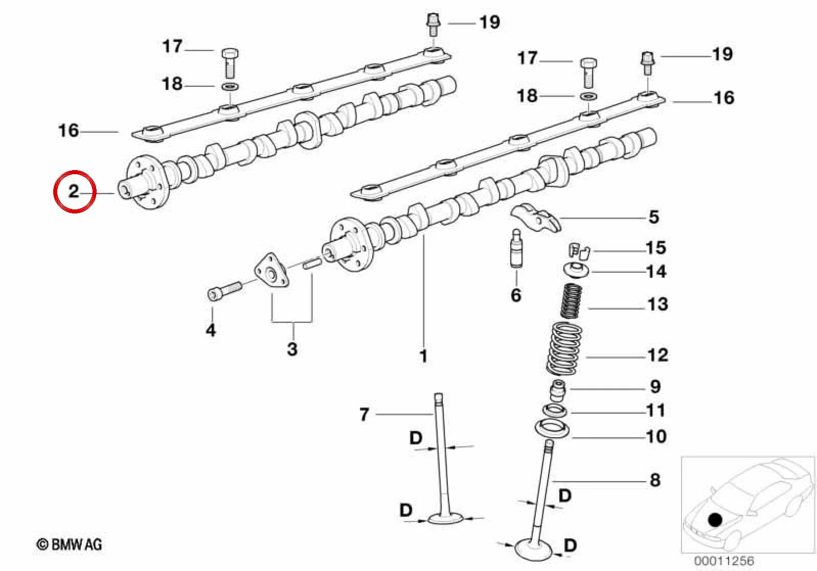 BMW E31 E38 Eksantrik Mili Silindir 1-6 11311702459
