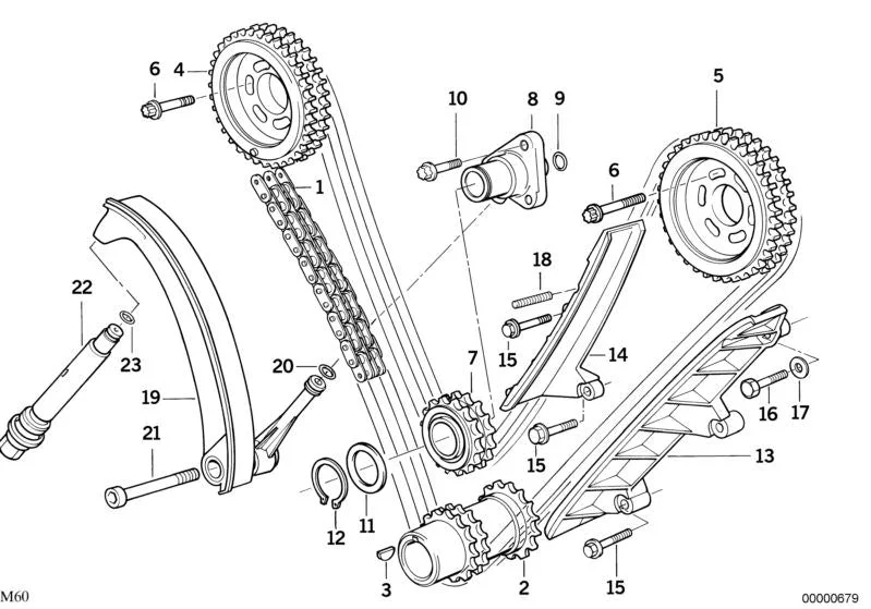 BMW E31 E32 E34 E38 Zamanlama Zinciri Gergi Rayı 11311747411