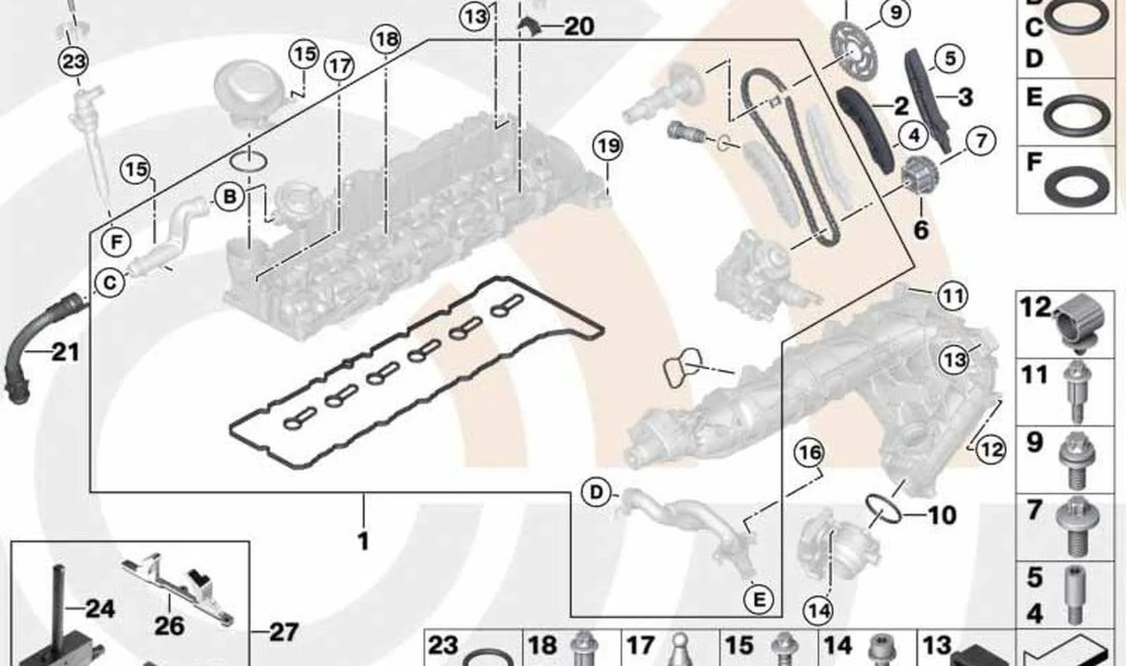 BMW E70 E71 E90 E91… Zamanlama Zinciri Tamir Takımı 11312452822