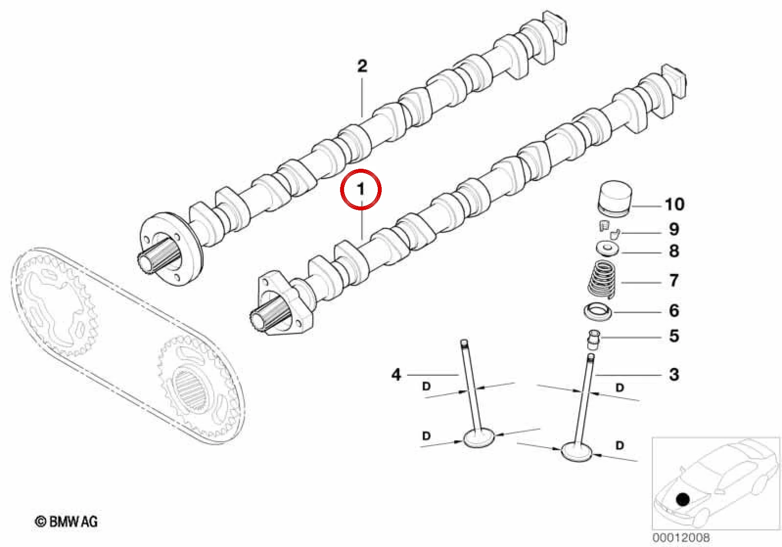 BMW E36 E39 E46 E53… Emme Eksantrik Mili 11317500388