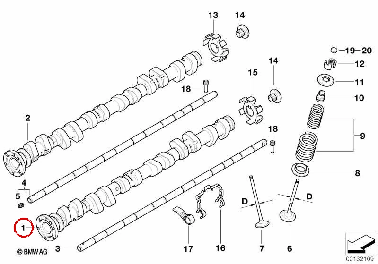 BMW E39 E46 E53 E85… Emme Eksantrik Mili 11317835041