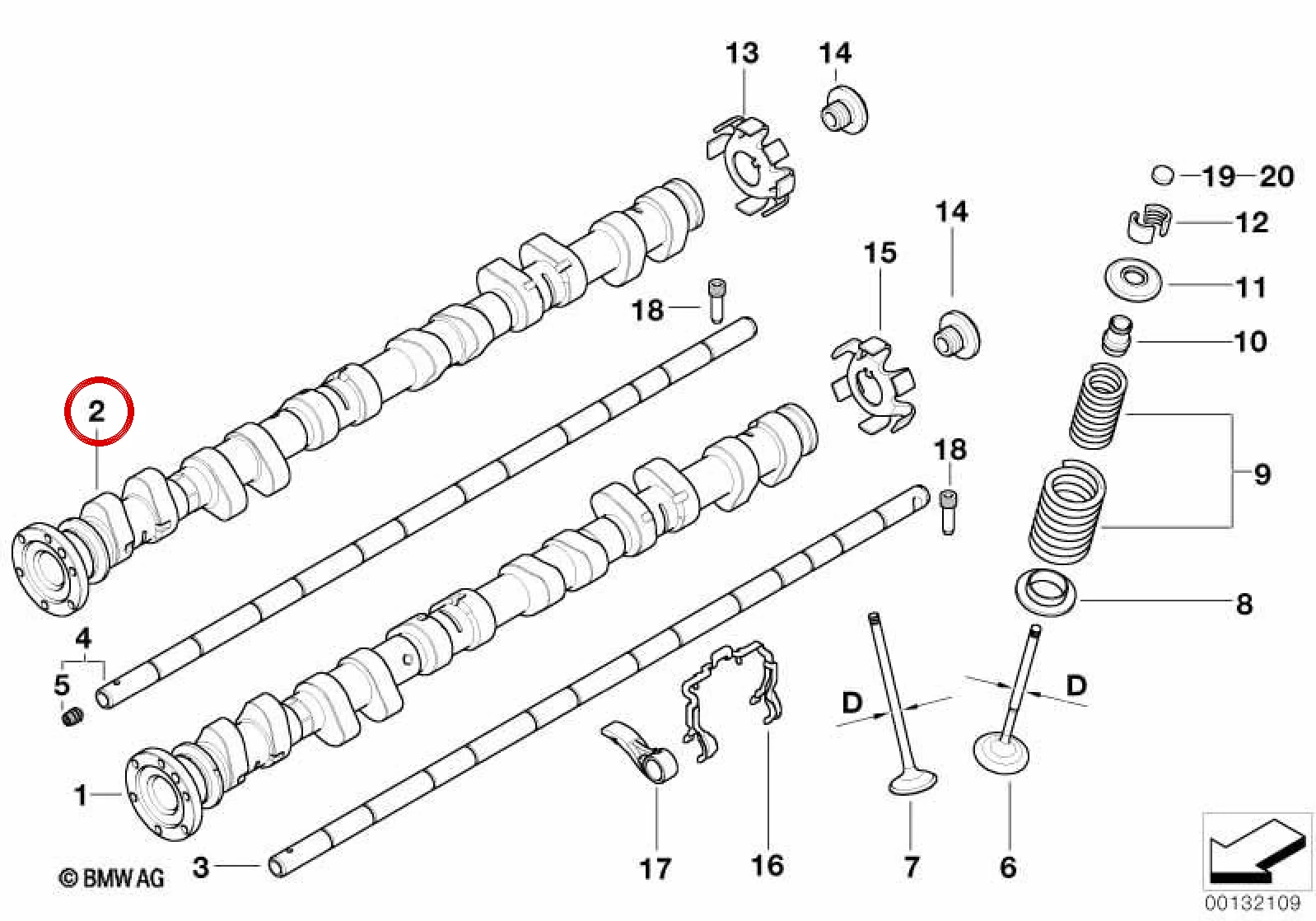 BMW 3 Serisi E46 Egzoz Eksantrik Mili 11317835043