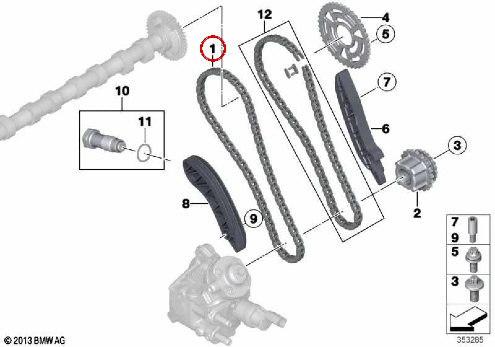 BMW E70 E71 F01 F02… Zamanlama Zinciri 11318475185