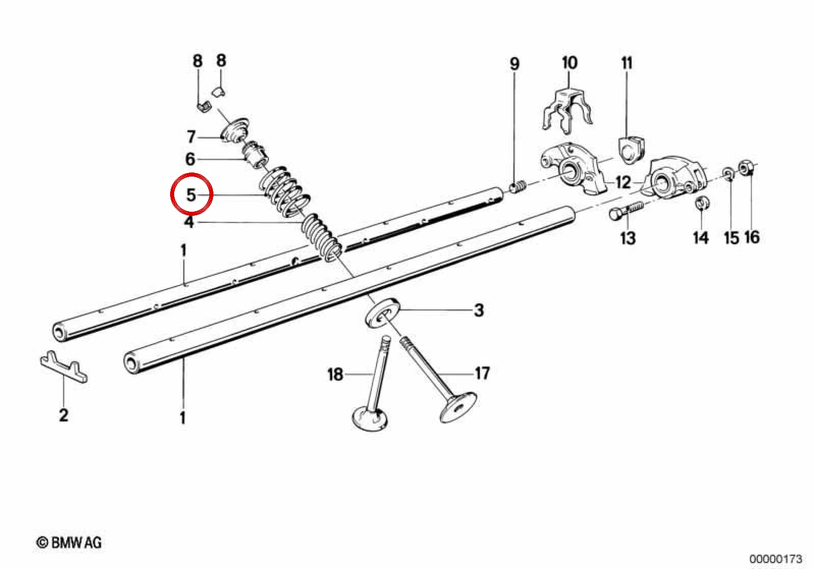 BMW E28 E30 E34 Supap Yayı 30,8 mm 11341279211