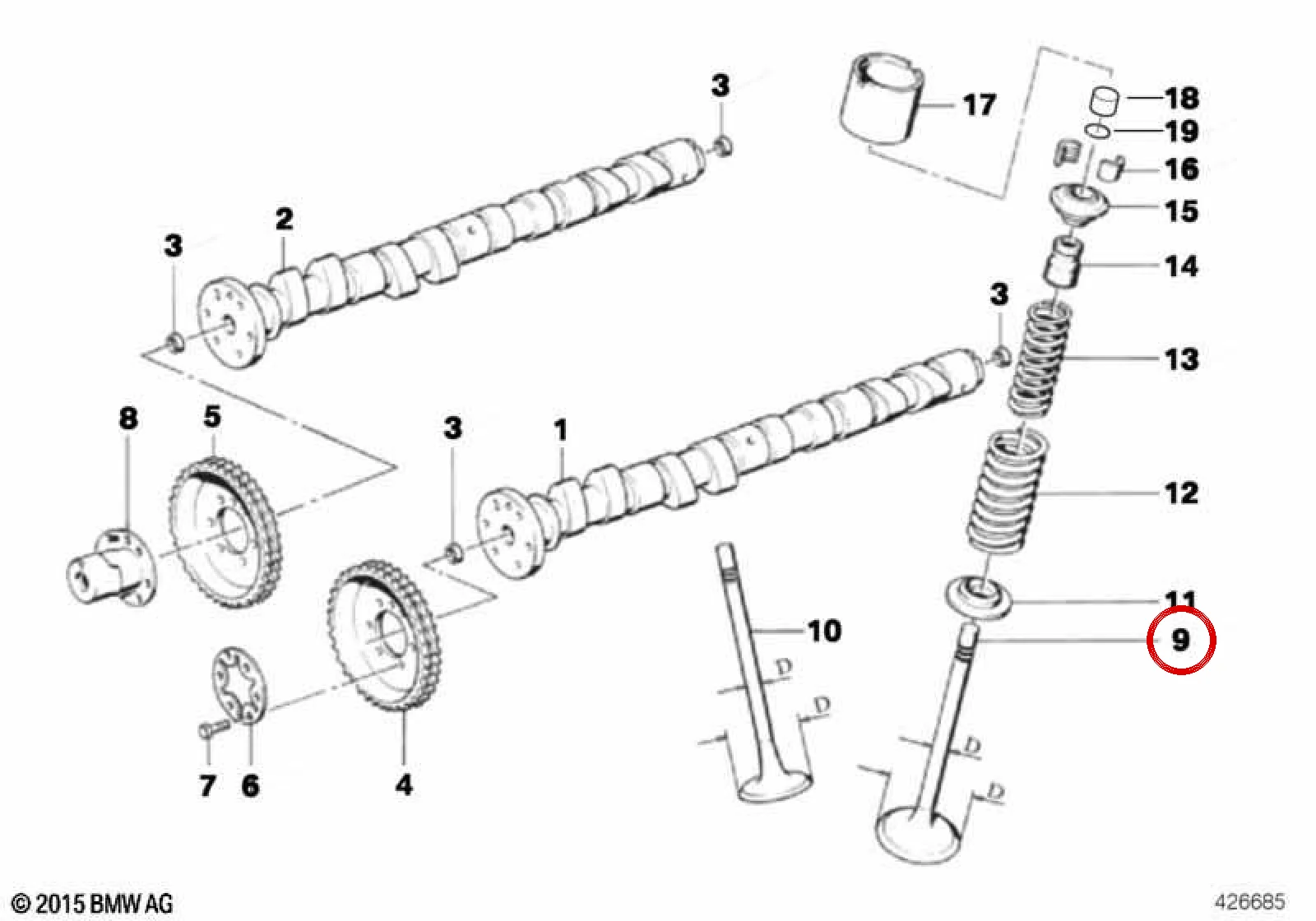 BMW E24 E28 E30 E34 Emme Supabı 38,5 mm 11341314727