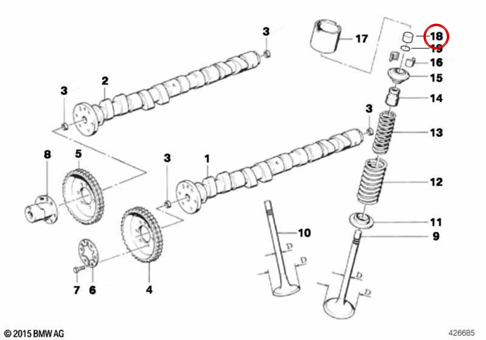 BMW E21 E24 E28 E30… Supap Ayar Başlığı 2,00 mm 11341319106