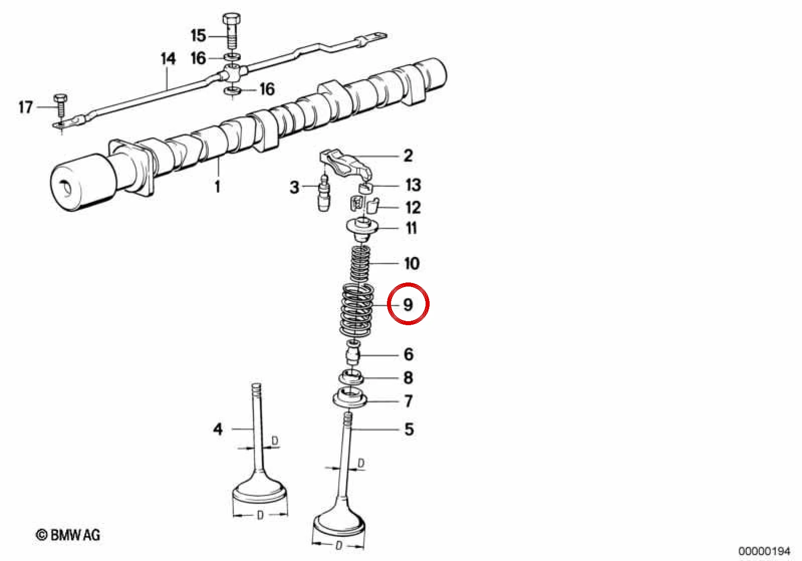BMW E30 E34 E36 Supap Yayı 11341721007