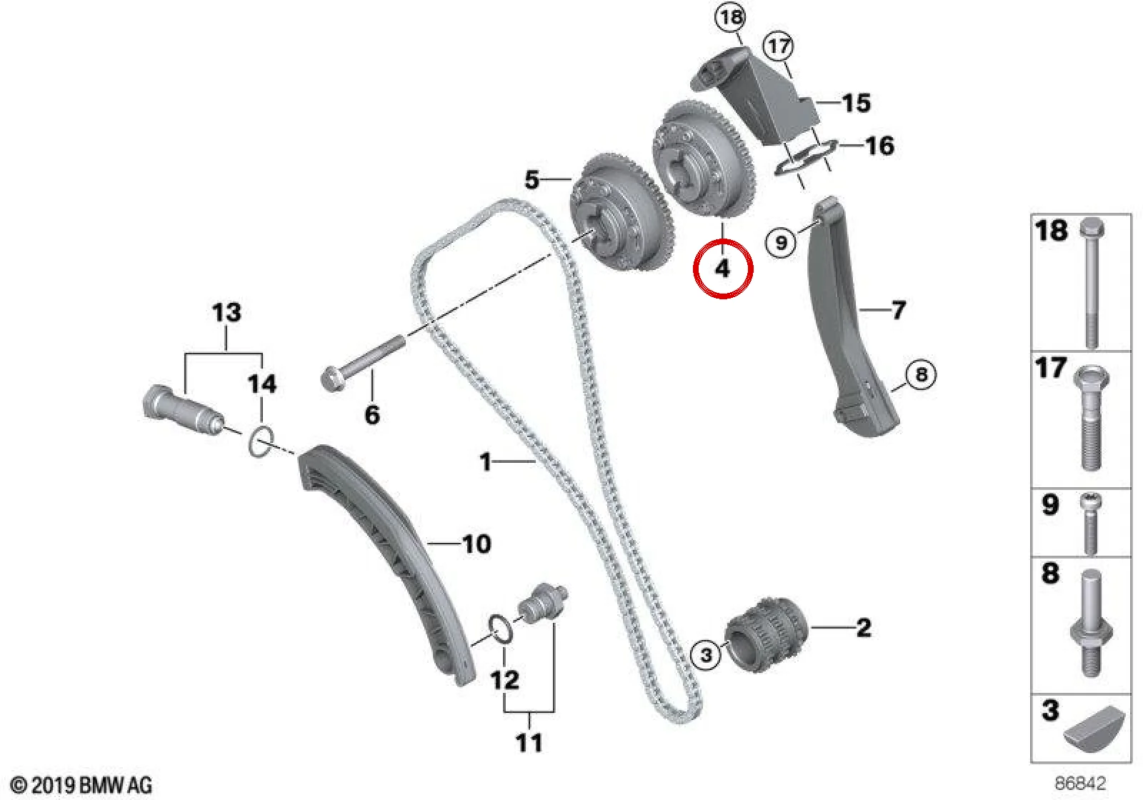 BMW 7 Serisi E65 E66 Emme Eksantrik Ayar Ünitesi 11367518227