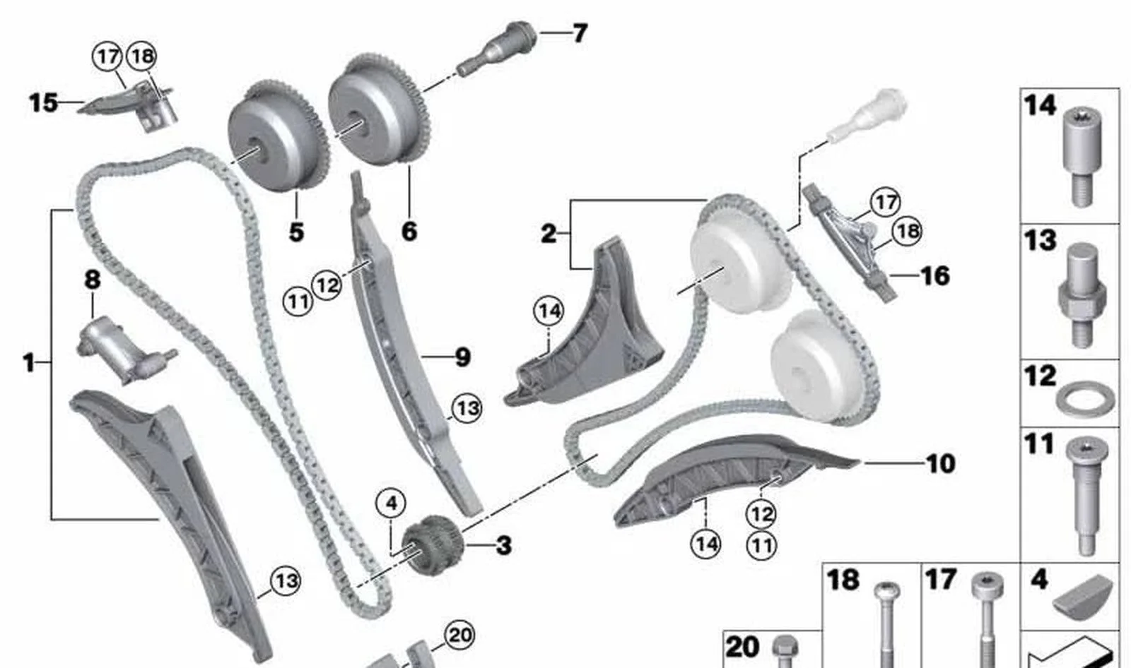 BMW F90 F91 F92 F93… Emme Eksantrik Mili VANOS Ünitesi 11368601046