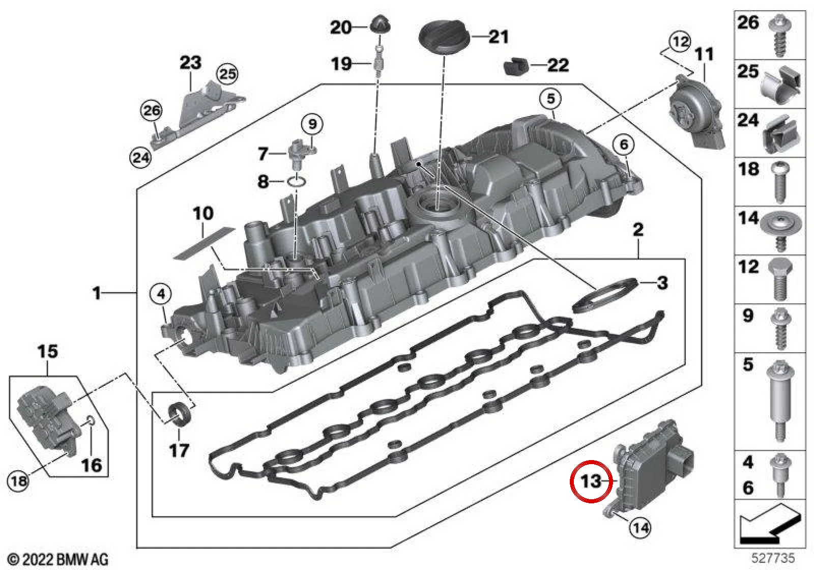BMW G05 G06 G07 G20… VANOS Kontrol Modülü 11369452250