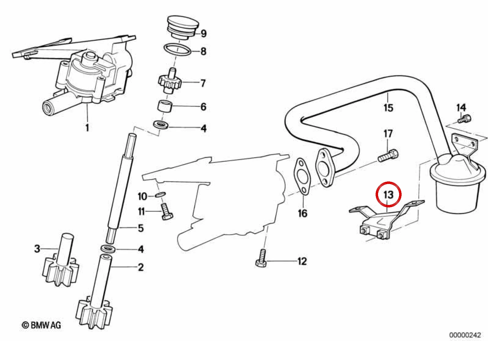 BMW 3 Serisi E30 Sac Tutucu Braket 11411288572