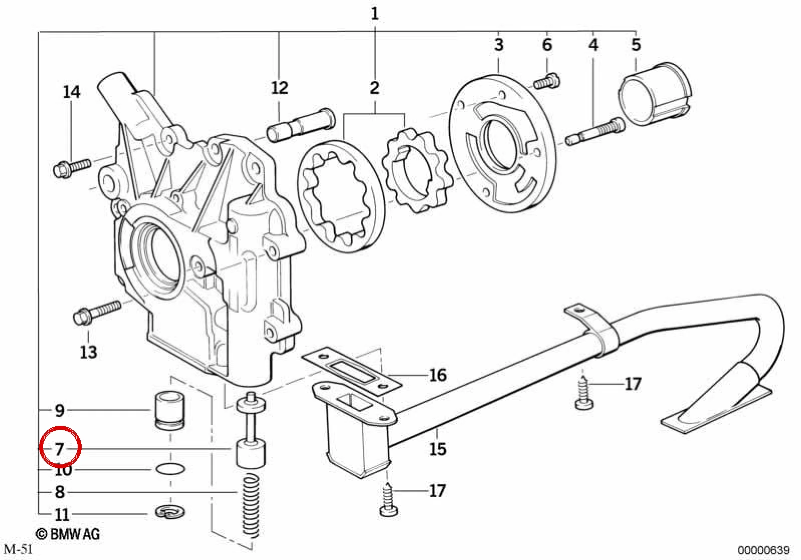 BMW E34 E36 E38 E39 Yağ Kontrol Valfi 11412244414