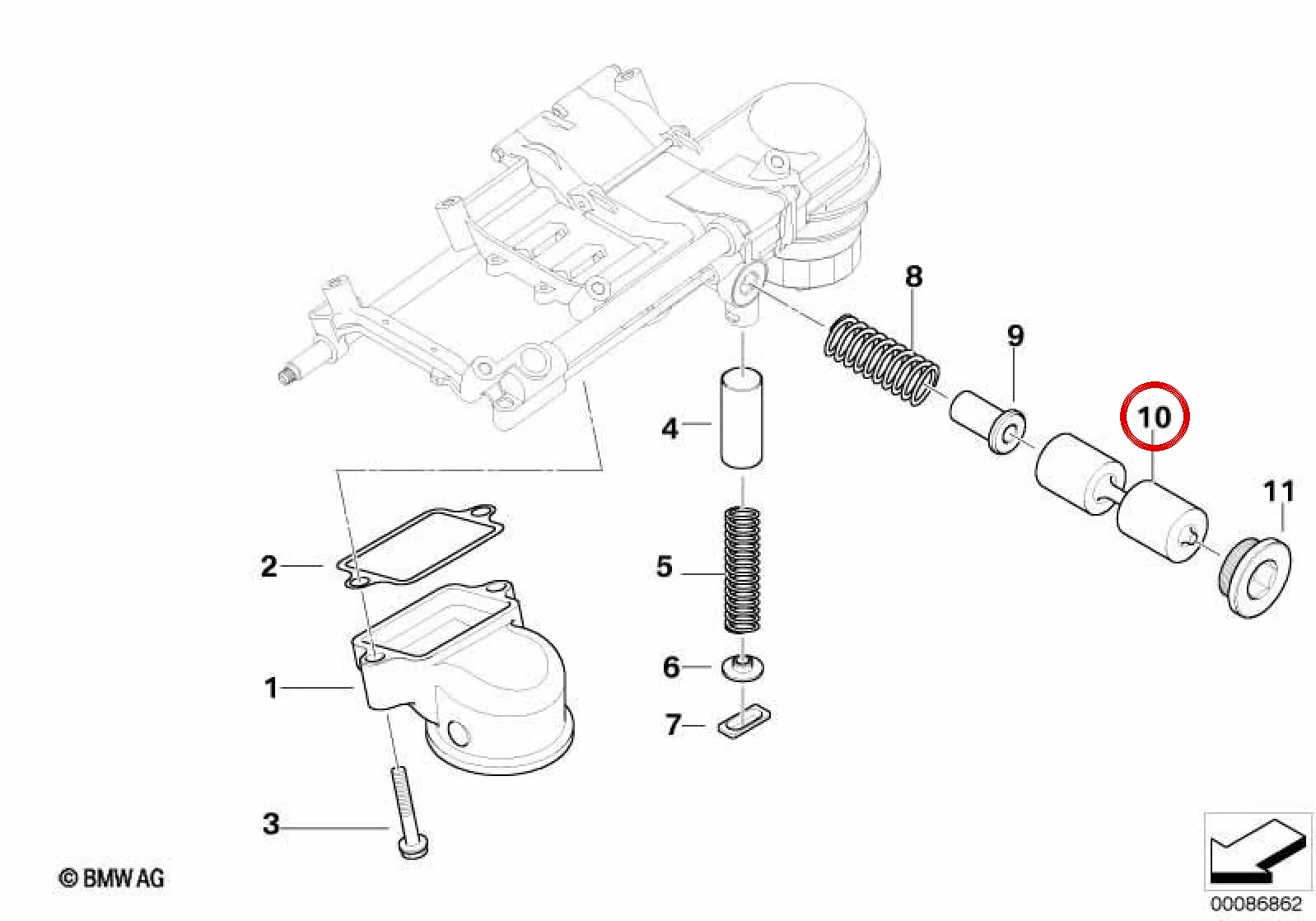 BMW E60 E61 E63 E64… Yağ Pompası Pistonu 11417505143