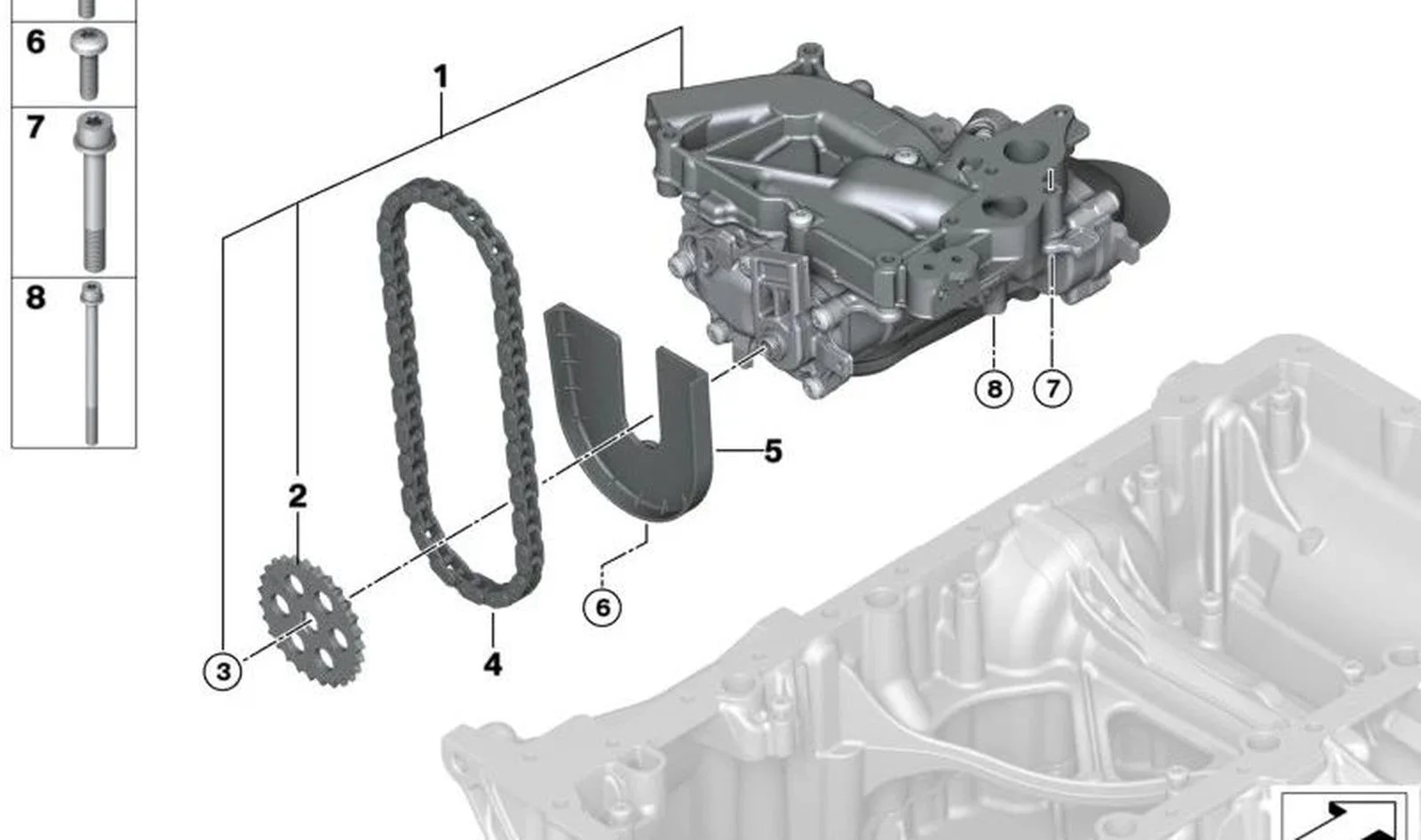 BMW F90 F91 F92 F93… Yağ Pompası Zincir Koruması 11418053444