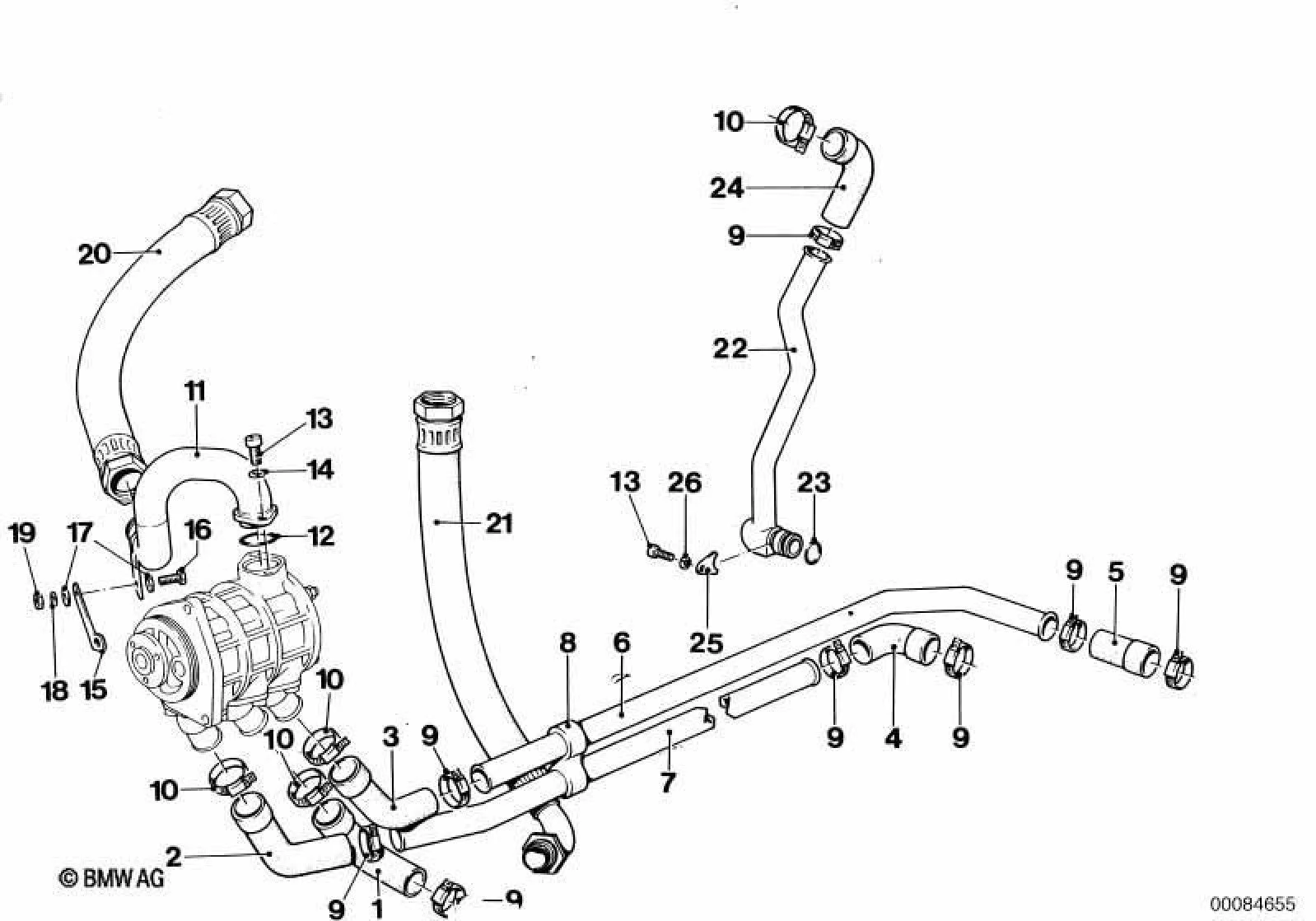BMW E24 E28 E32 E34 Yağ Devresi Borusu 11421304618
