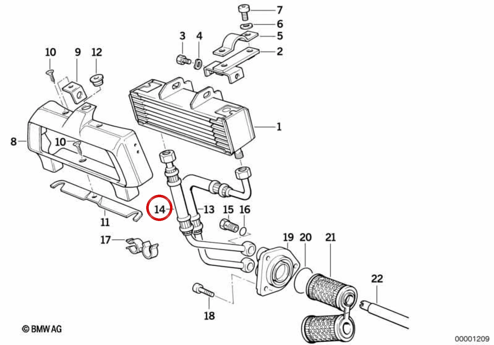 BMW E31 E32 E34 Yağ Radyatörü Dönüş Borusu 11421338718