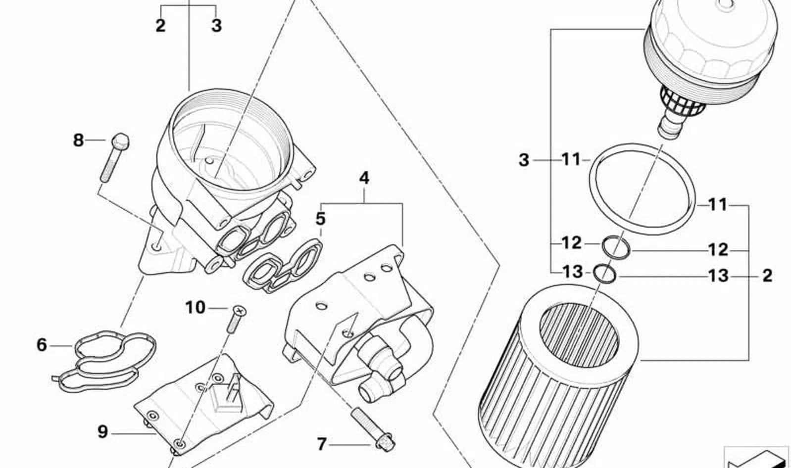 BMW E46 E81 E82 E87… N40 N42 N43… Yağ Filtre Kütüğü 11427508966 BMW GROUP