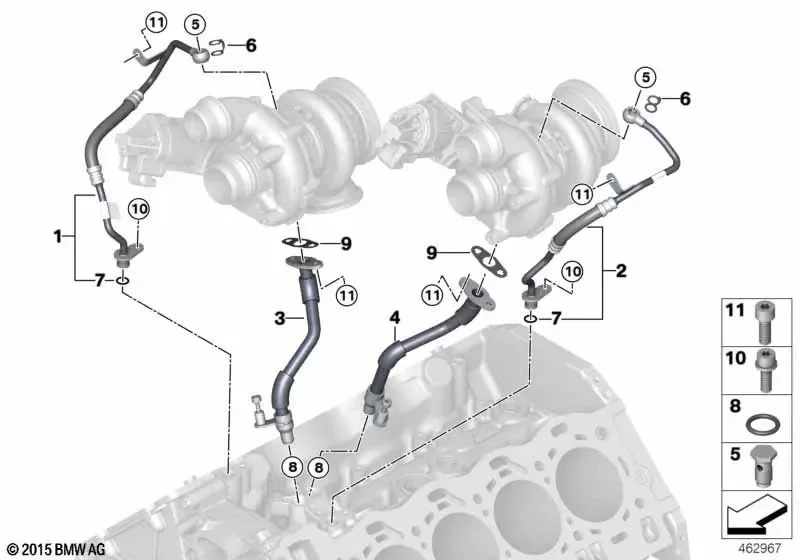 BMW F90 F91 F92 F93… Turbo Yağ Besleme Borusu 11427934655