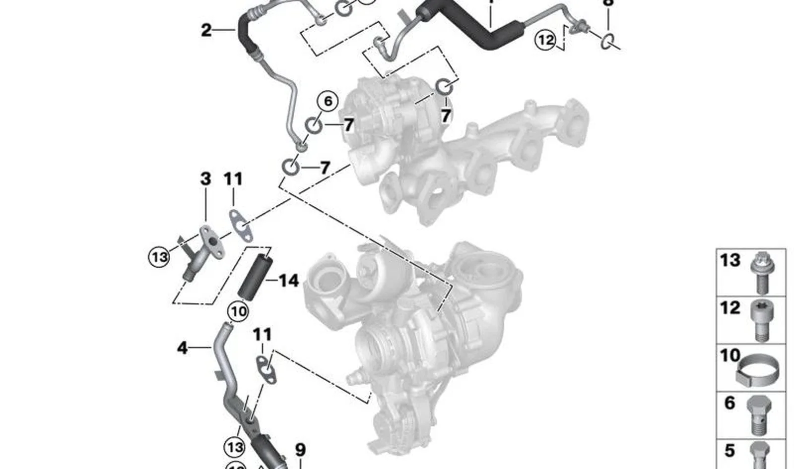 BMW G01 G02 G05 G06… Turbo Esnek Yağ Hortumu 11428479930