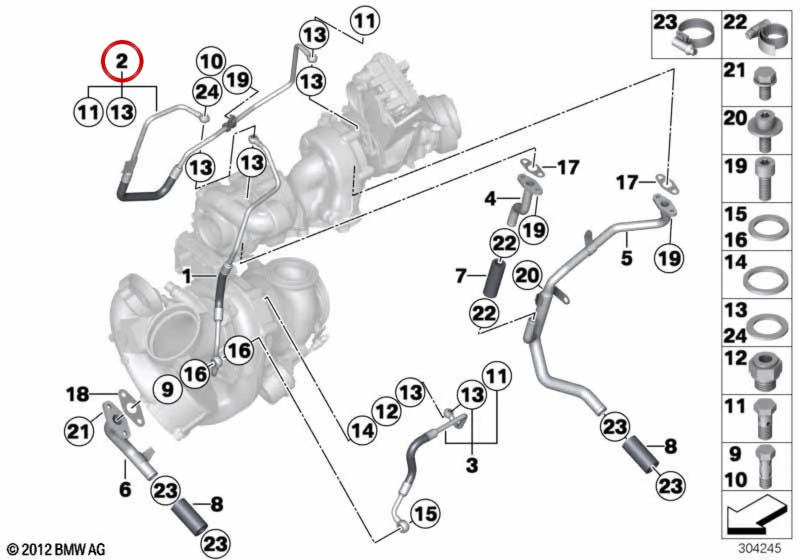 BMW E70 E71 F01 F02… Motor Yağ Borusu 11428508030