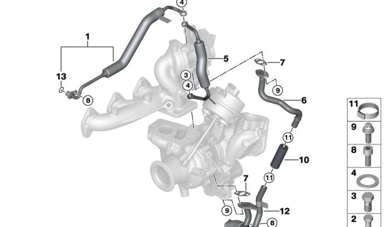 BMW G01 G02 G20 G21… Turbo Yağ Besleme Hattı 11428586485