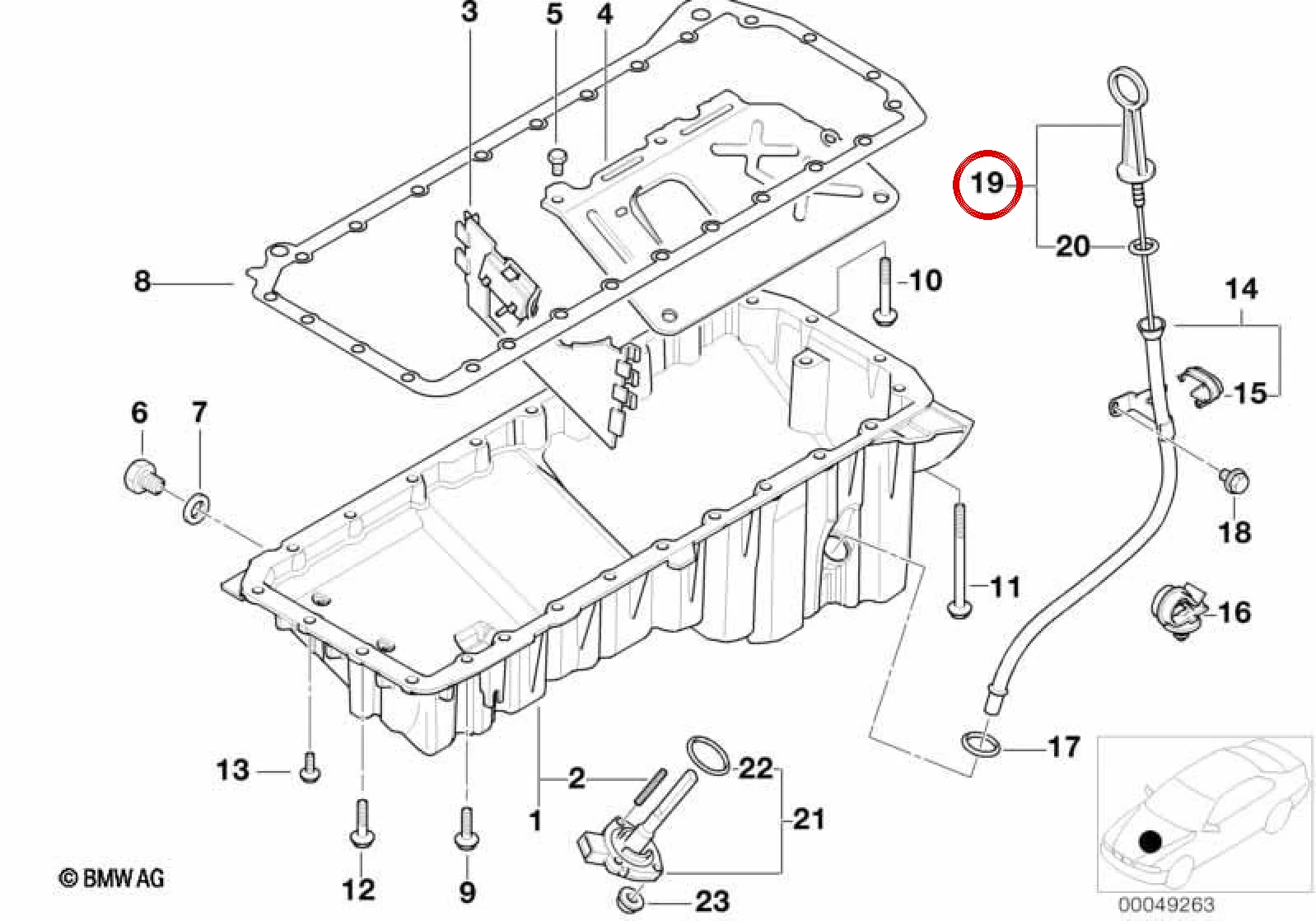 BMW E39 E46 Yağ Seviye Çubuğu 11437786015