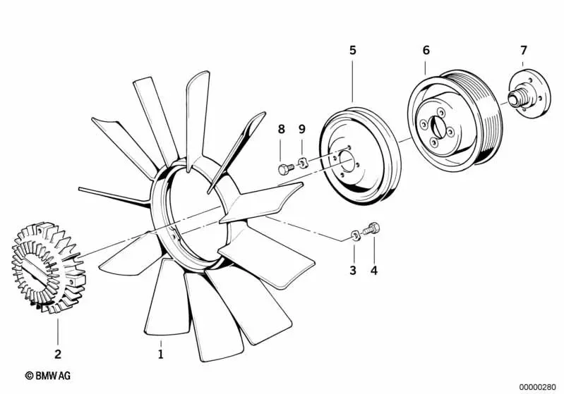 BMW E21 E28 E30 E34 Fan Kasnağı 11511271424