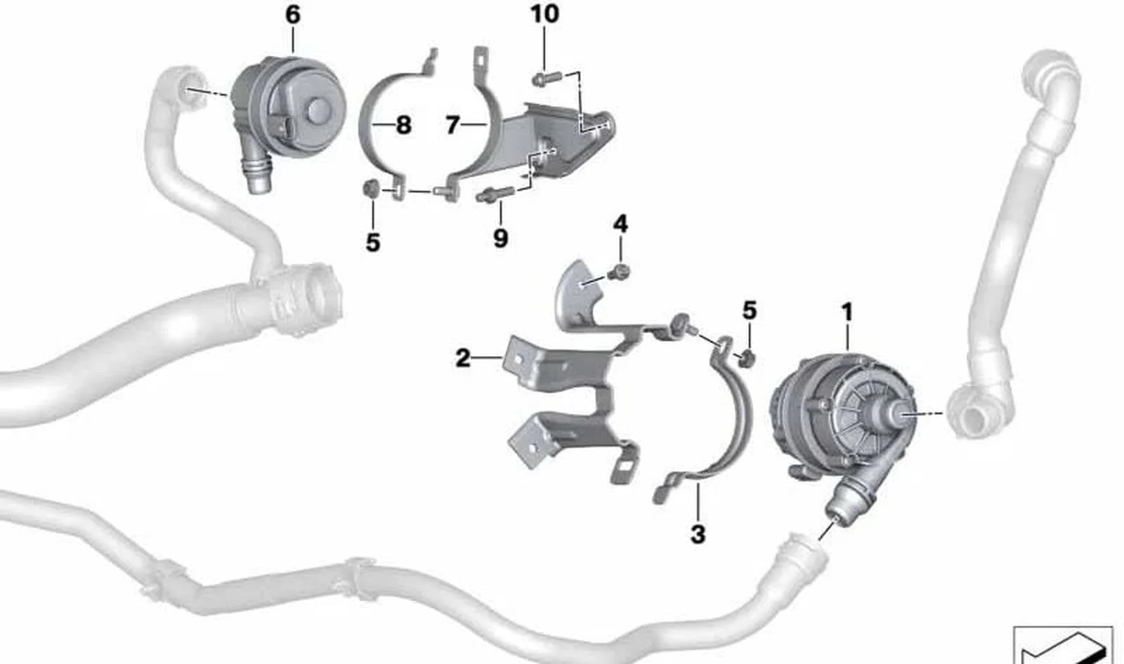 BMW G01 G02 G05 G06… Elektrikli Su Pompası Tutucusu 11517935153