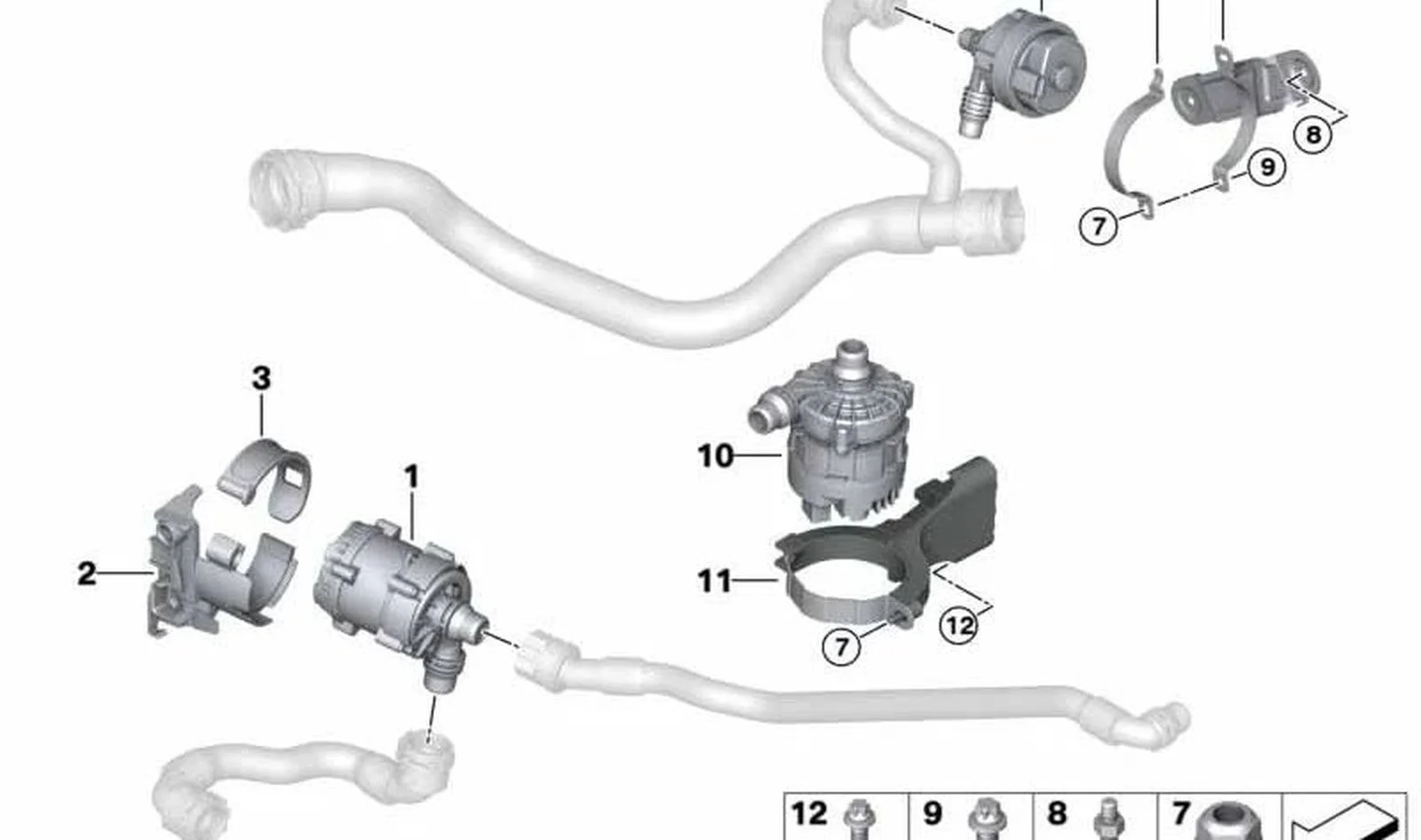 BMW G01 G02 G05 G06… Elektrikli Su Pompası Sabitleme Braketi 11517935177