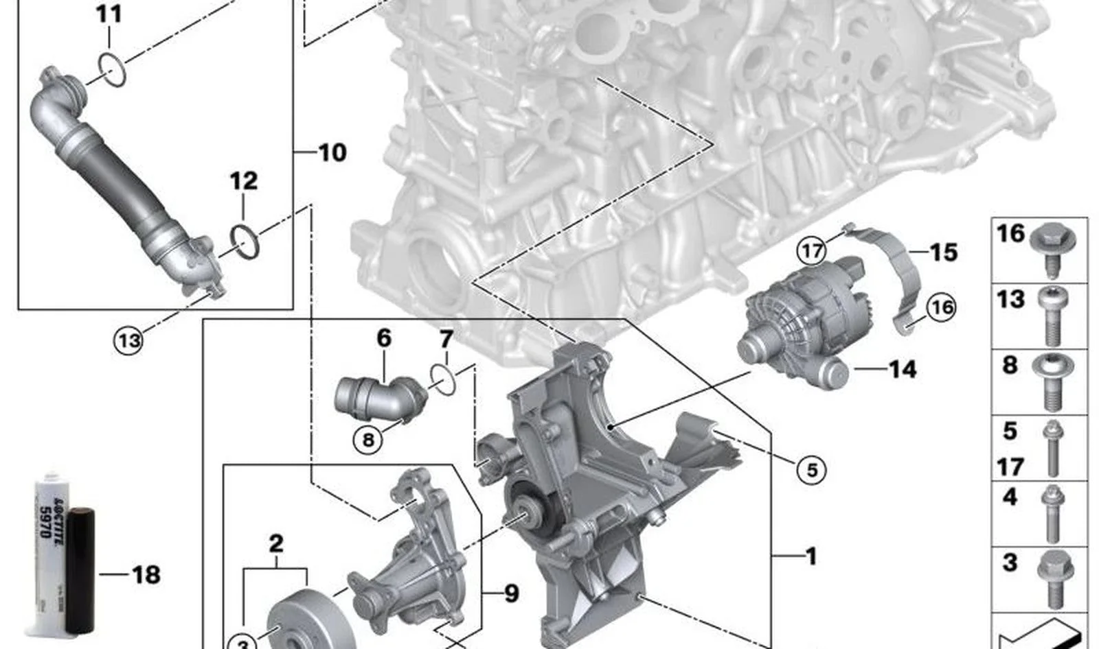 BMW G01 G05 G11 G12… Elektrikli Soğutma Pompası Braketi 11517935182