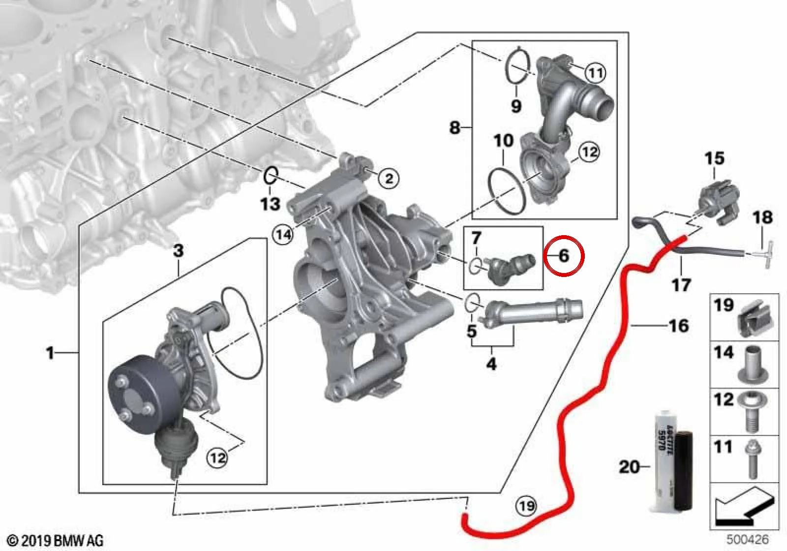 BMW G01 G02 G20 G21… Soğutma Suyu Bağlantı Parçası 11518479263