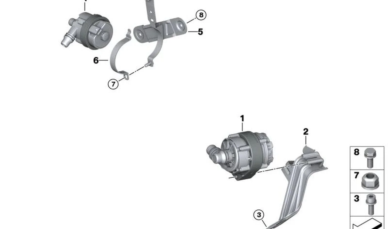 BMW G01 G02 G08 G20 Su Pompası Tutucusu 11518647843