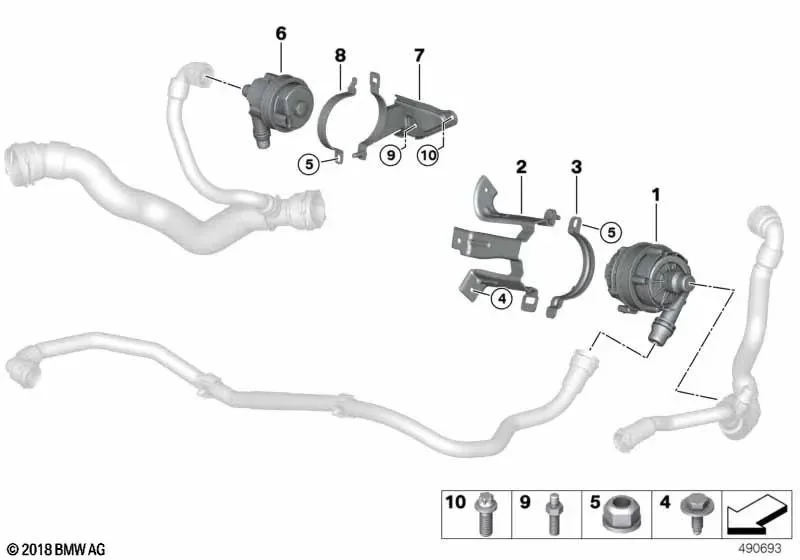 BMW G01 G05 G07 G20… Elektrikli Su Pompası Braketi 11518740103
