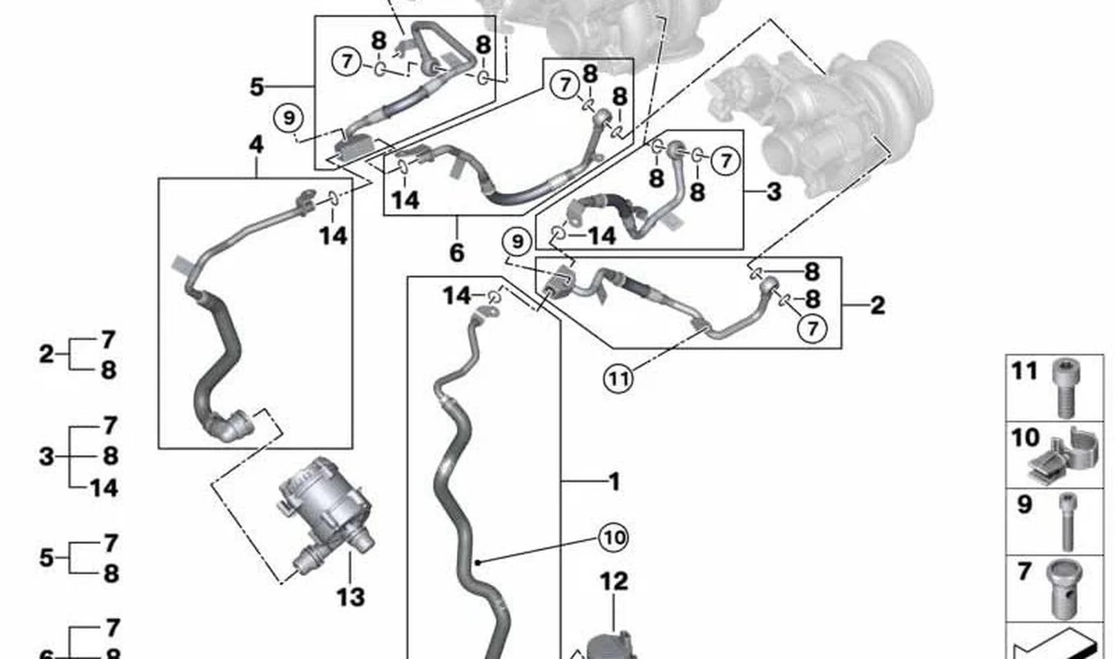 BMW G11 G12 G14 G15… Ek Soğutma Suyu Pompası 11519424349