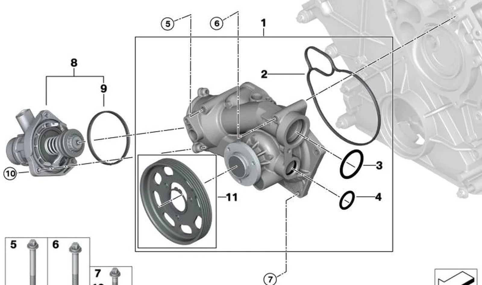 BMW E39 E46 E53 E60… Mekanik Su Pompası 11519468284