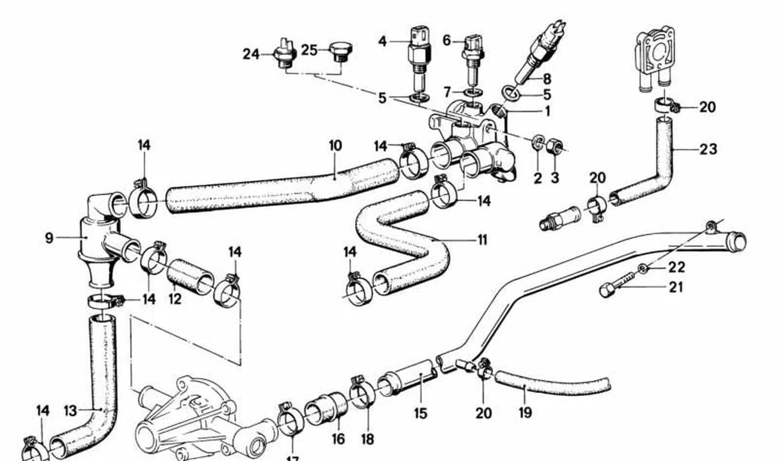BMW E21 E28 E30 Soğutma Suyu Dönüş Borusu 11531264718