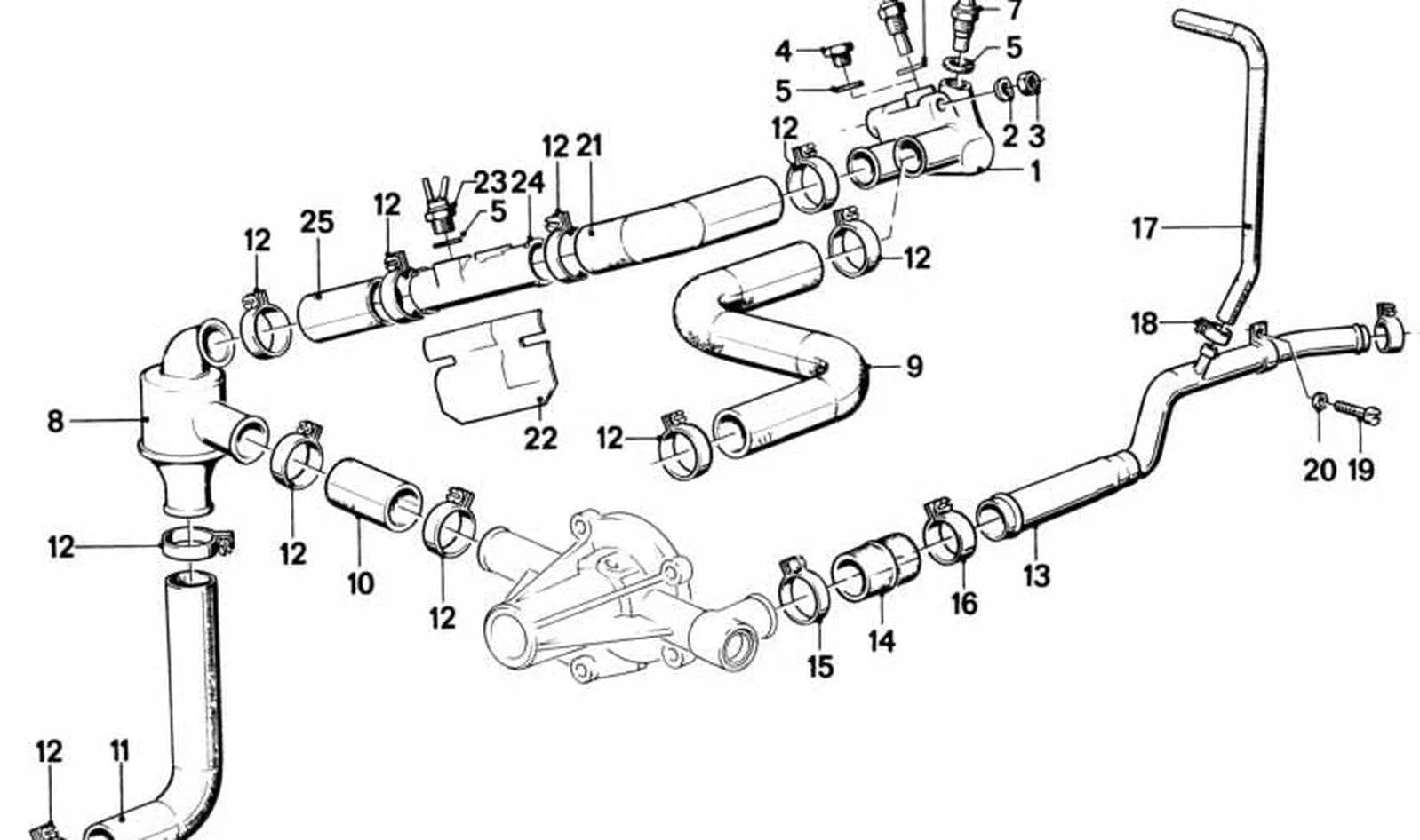 BMW E21 E28 E30 Soğutma Suyu Dönüş Borusu 11531266817