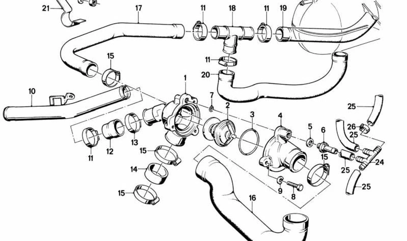 BMW E21 E24 E28 Soğutma Suyu Dönüş Borusu 11531306850