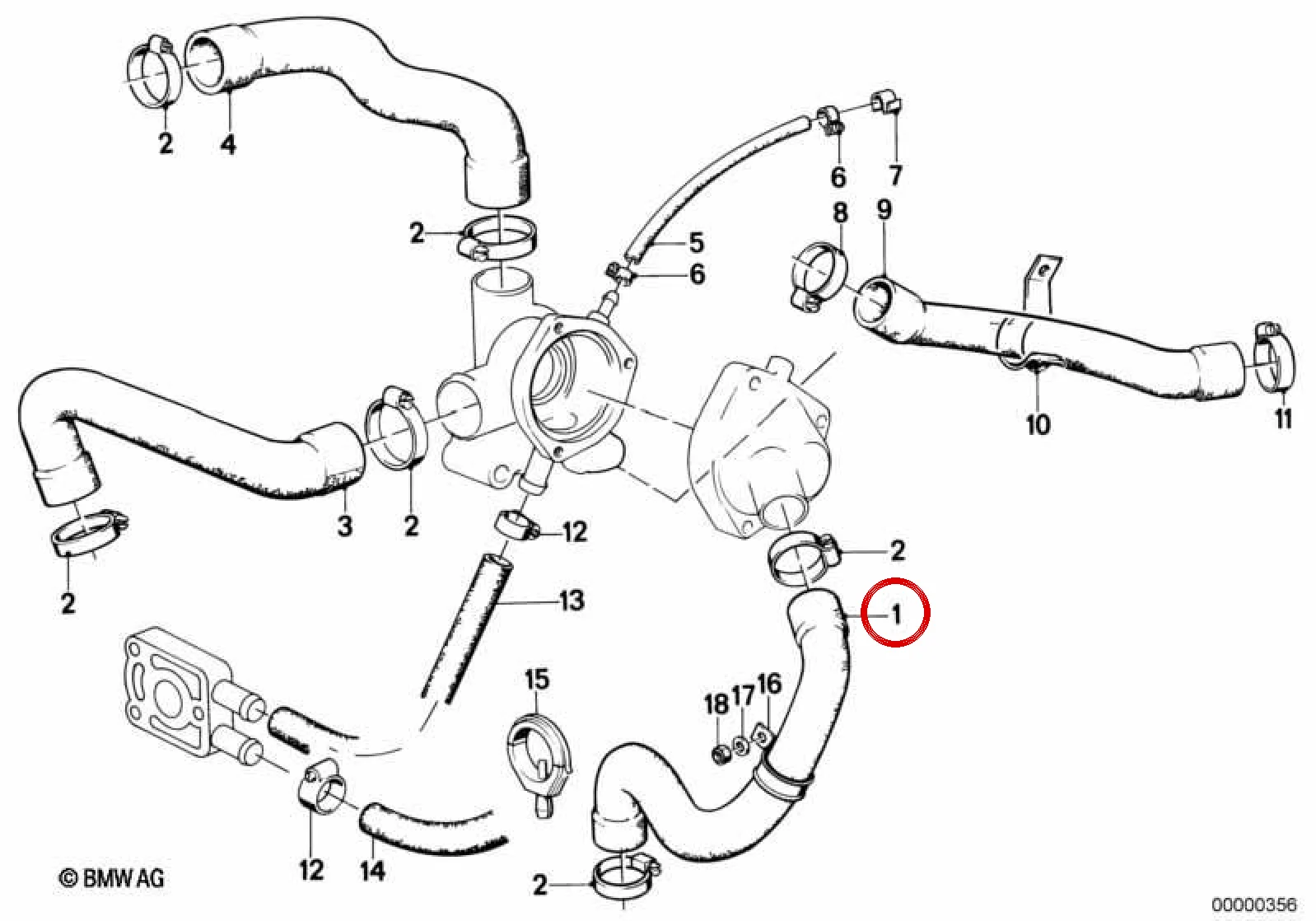 BMW 5 Serisi E28 Motor Radyatör Hortumu 11531706513