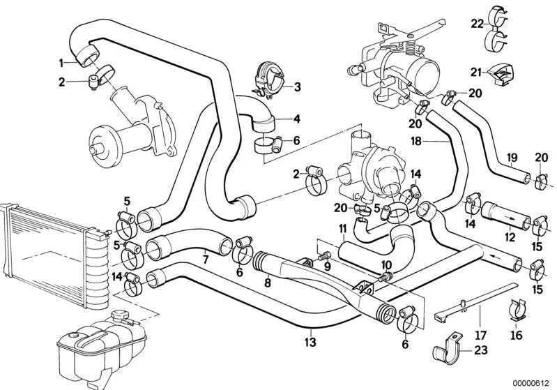 BMW 3 Serisi E30 Soğutma Hortumu 46 mm 11531722217