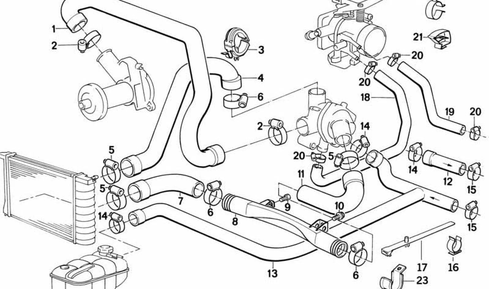 BMW 3 Serisi E30 Soğutma Hortumu 46 mm 11531722217
