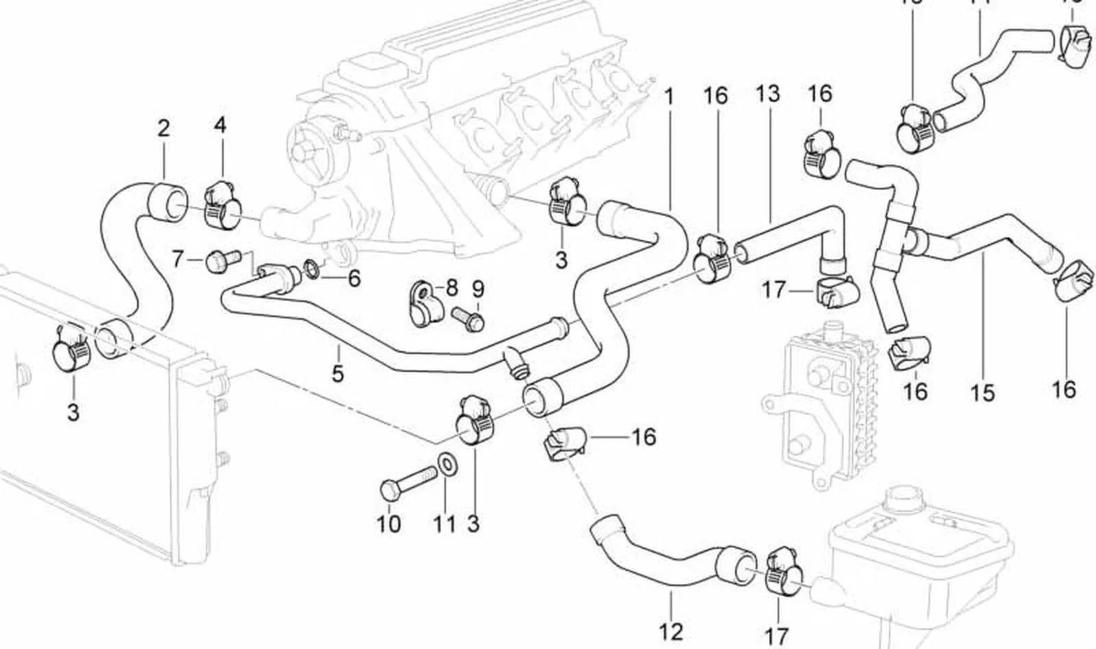 BMW 3 Serisi E36 Dizel Soğutma Dönüş Hortumu 11532245503