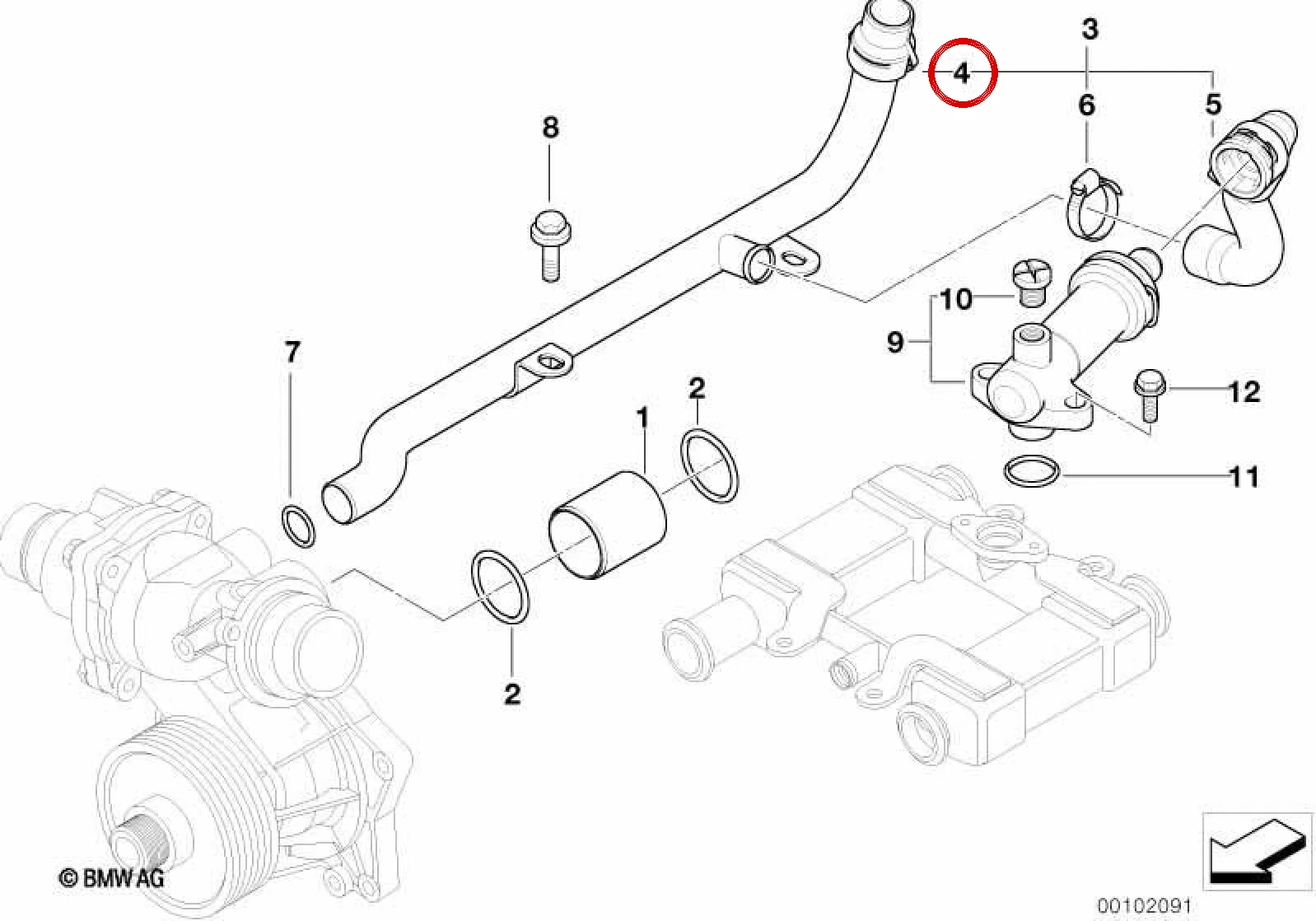 BMW 7 Serisi E38 Soğutma Suyu Dönüş Borusu 11532249261