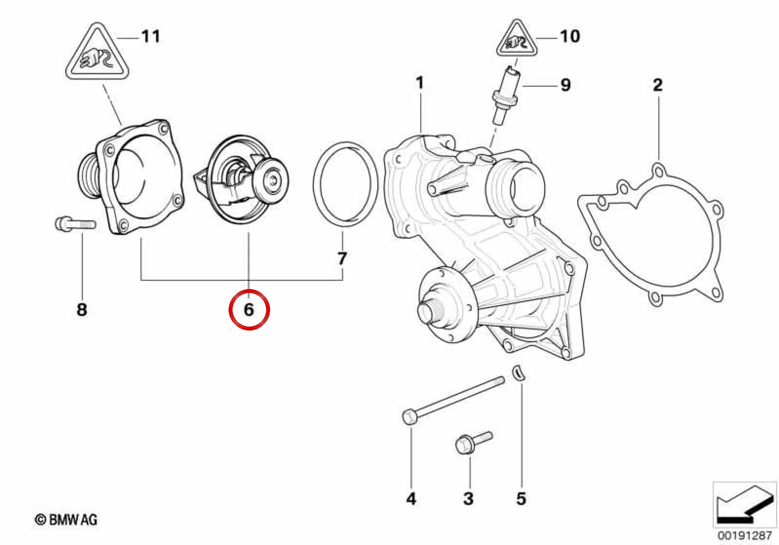 BMW E31 E32 E34 E38… Motor Termostatı 95 Derece 11532466479