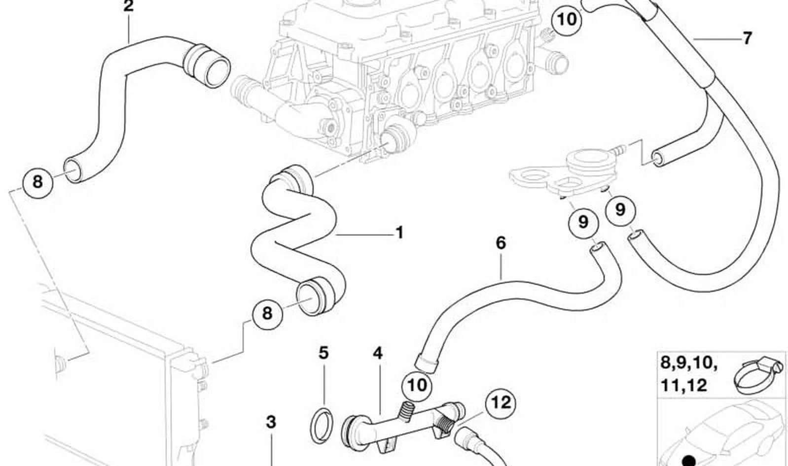 BMW 3 Serisi E36 Soğutma Hattı Esnek Hortumu 11537500331