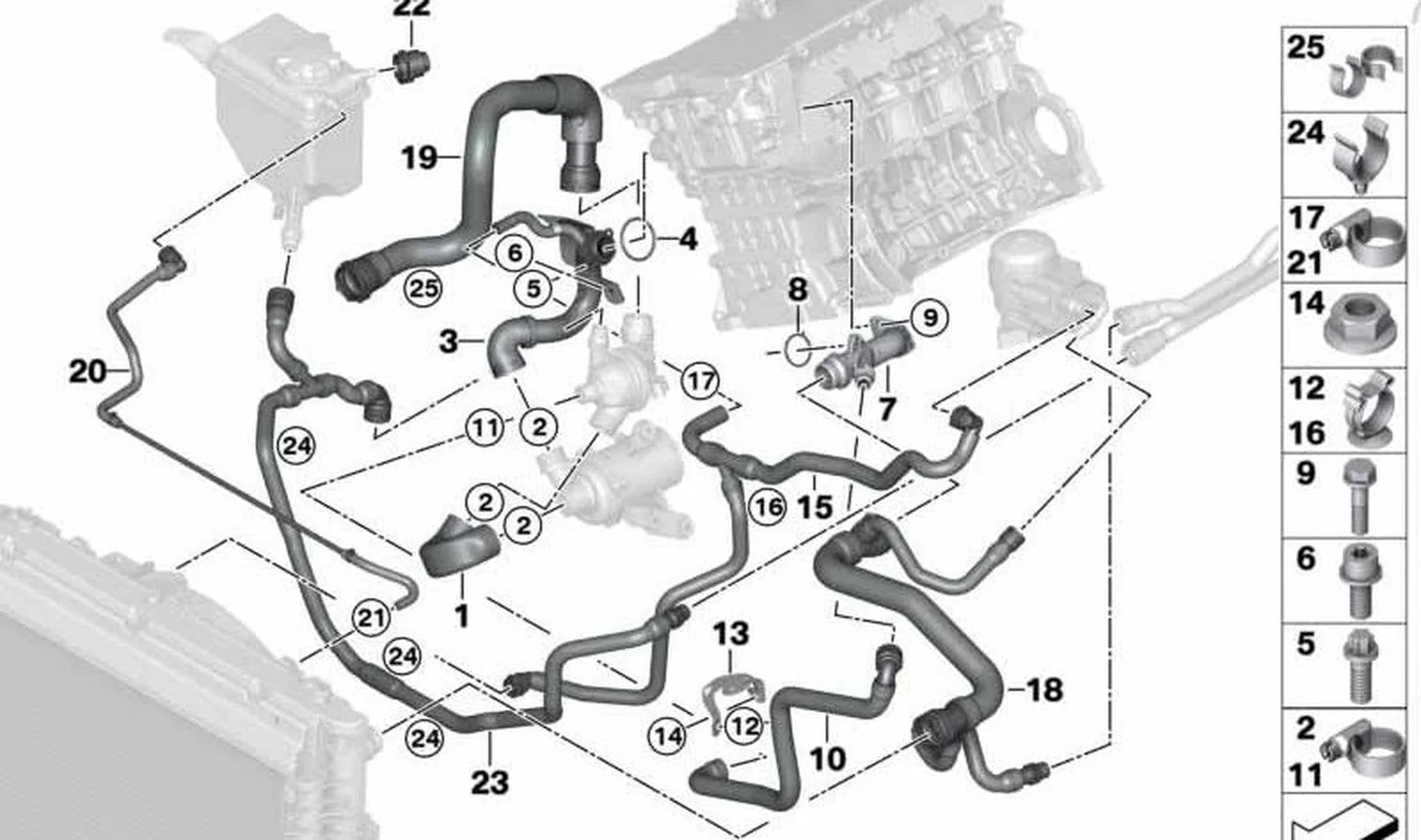 BMW E60 E61 E81 E82… Motor Su Pompası Bağlantı Borusu 11537552396