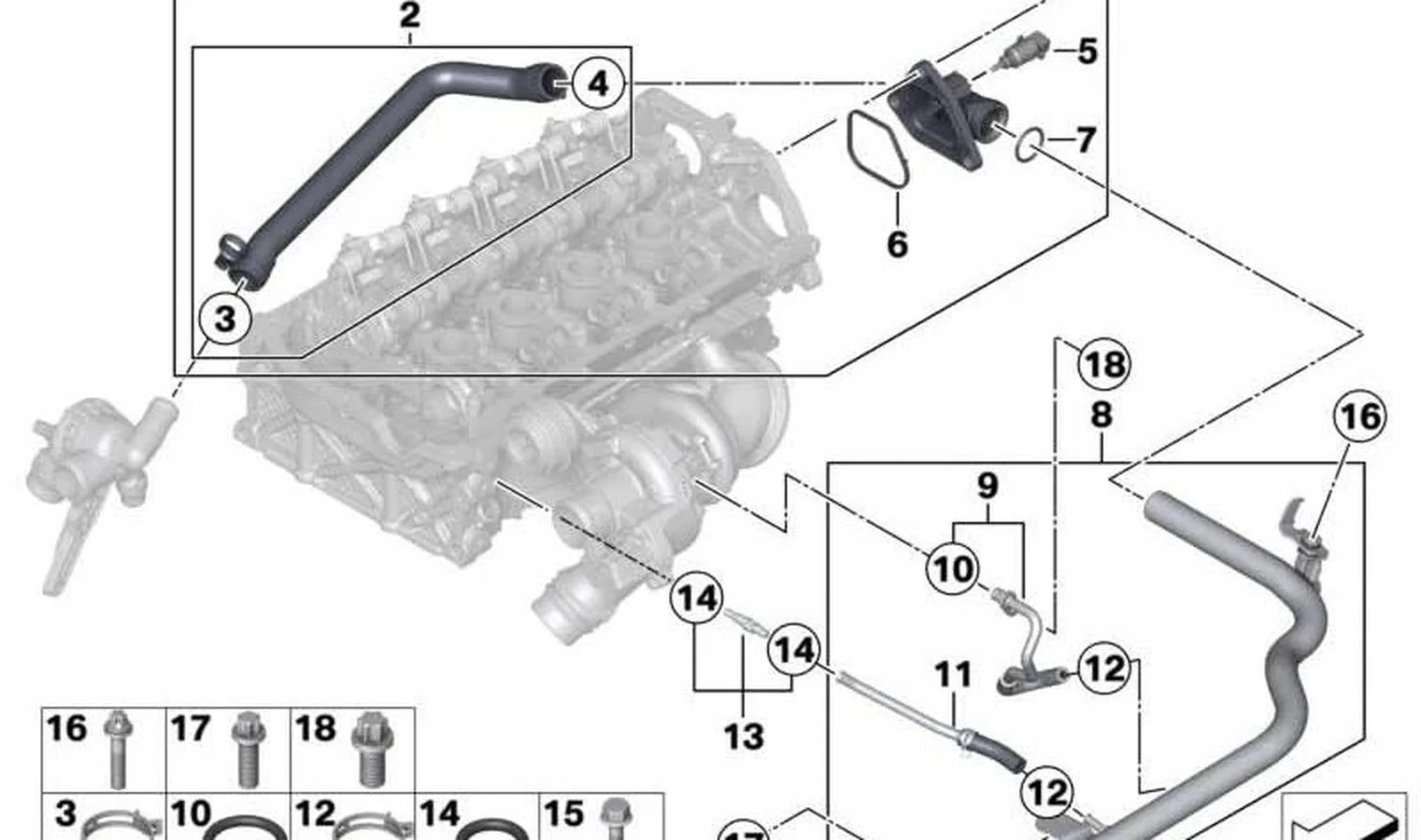 BMW F20 F21 F30 F31 Soğutma Hortumu Kelepçesi 17 mm 11537615984