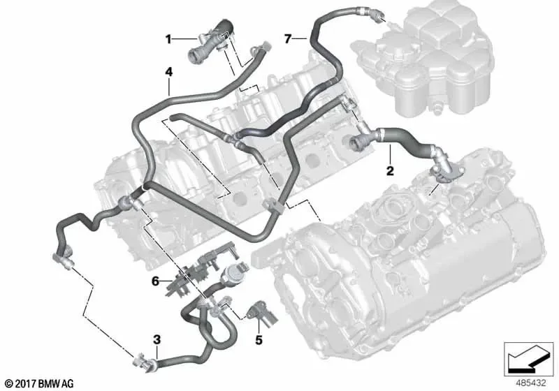 BMW F90 F91 F92 F93 Soğutma Suyu Hava Alma Borusu 11537852350