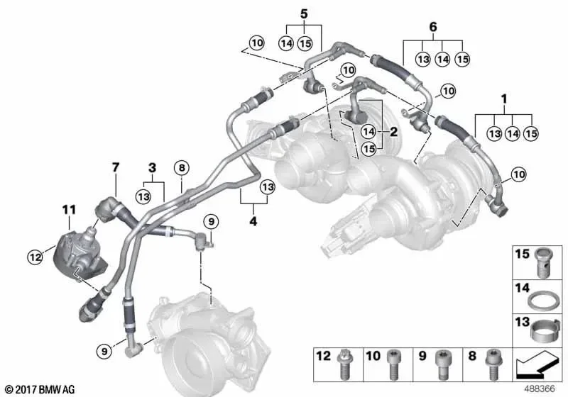 BMW F90 F92 Turbo Soğutma Besleme Borusu 11537883931