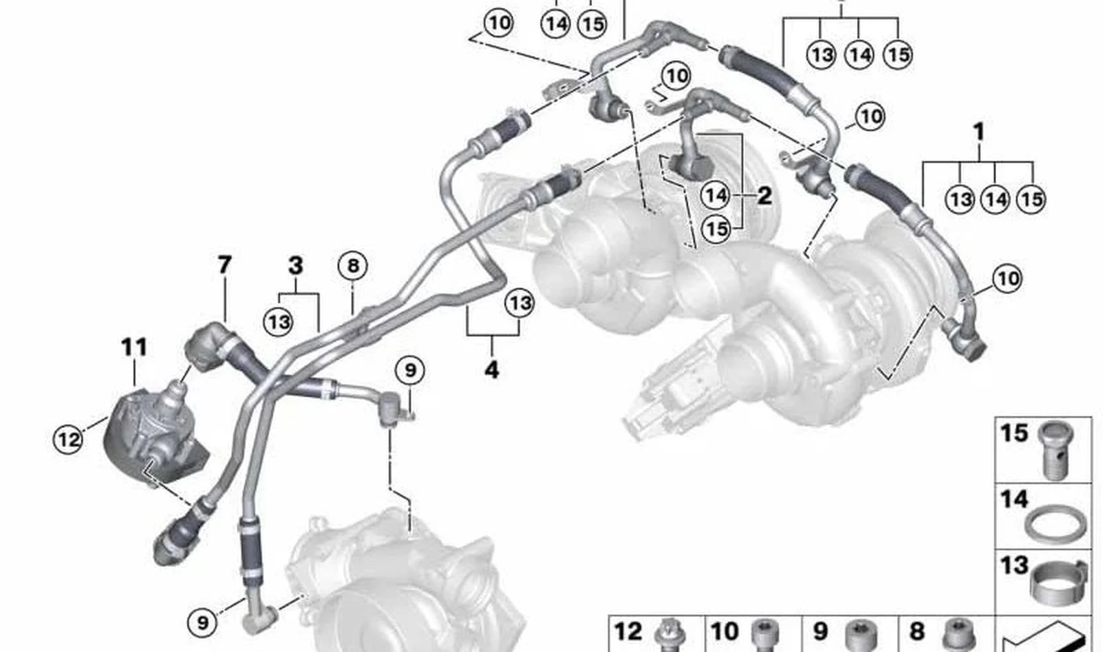 BMW F20 F21 F22 F23… Turbo Soğutma Sıvısı Dönüş Borusu 11537883934